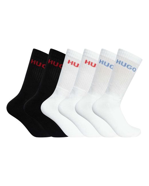 HUGO White 6 Pack Quarter Socks for men