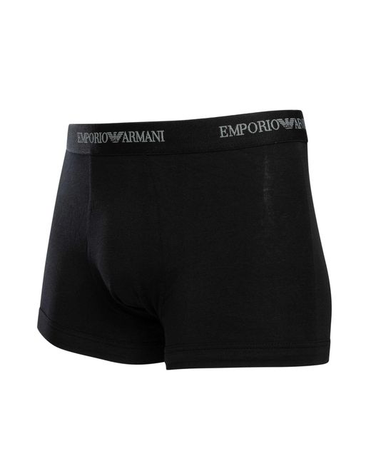 Emporio Armani Black 3 Pack Trunks for men