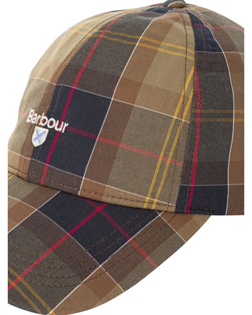 Barbour White Tartan Sports Baseball Cap for men