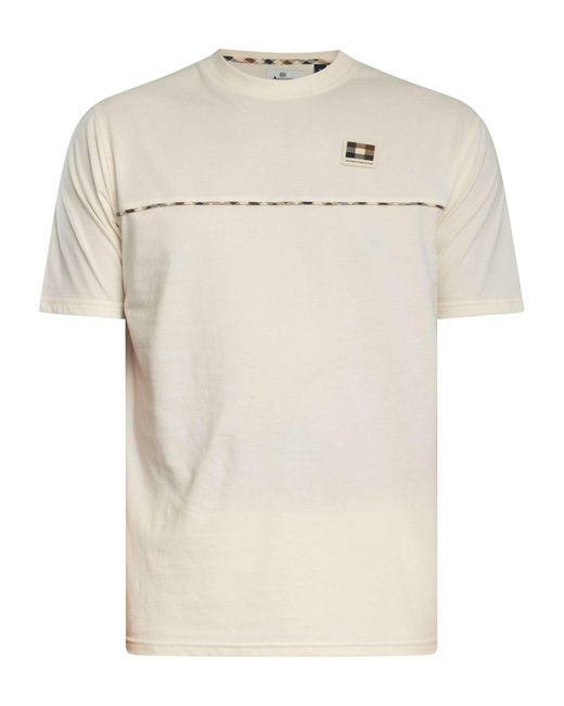 Aquascutum White Club Check Piping T-shirt for men