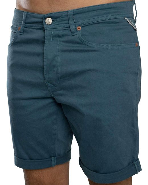 Replay Blue Rbj 981 Tapered Shorts for men