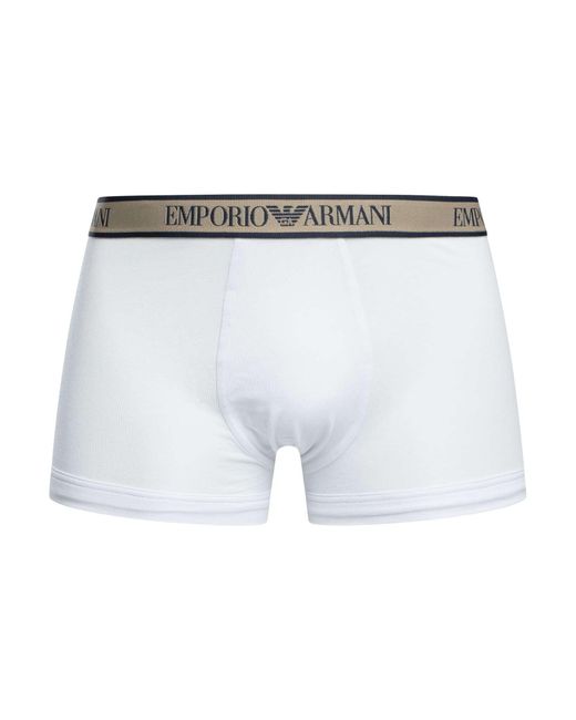 Emporio Armani White 3 Pack Trunks for men