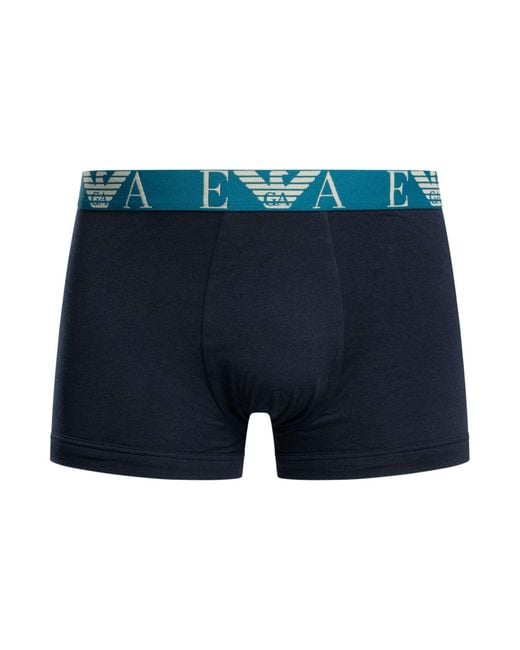 Emporio Armani Blue 3 Pack Trunks for men