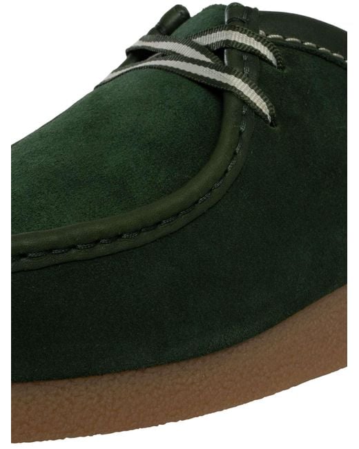 Clarks Green Wallabee Evo Suede Shoes for men