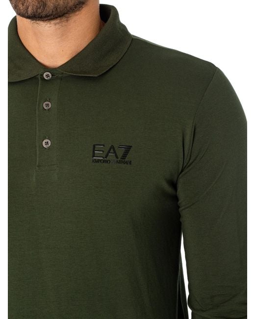 Ea7 long sale sleeve polo shirt