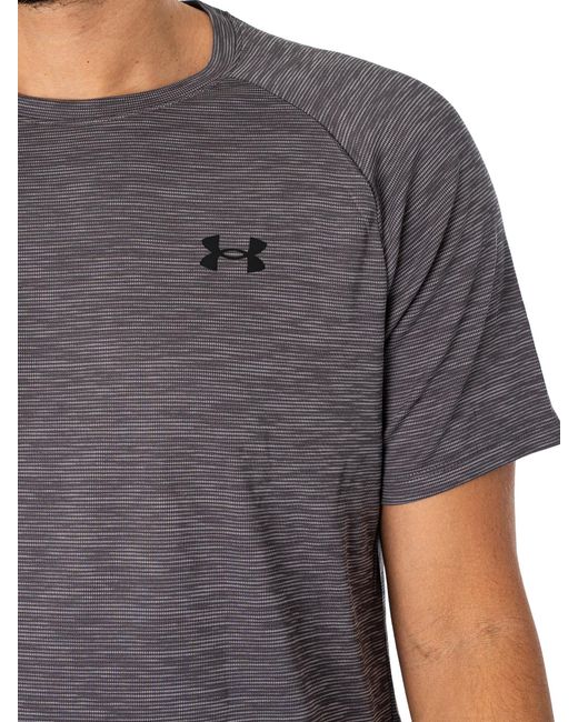 Under Armour Gray Tech Textured Short Sleeve T-shirt for men