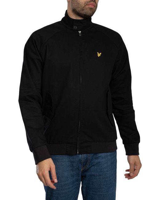 Lyle & Scott Black Cotton Harrington Jacket for men