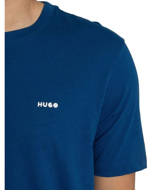 HUGO Blue Dero222 Logo T-shirt for men