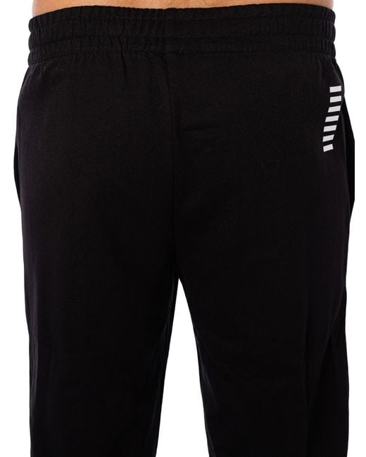 EA7 Black Zip Hooded Tracksuit for men