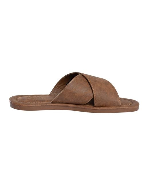 Superdry Brown Vintage Cross Straps Sliders for men
