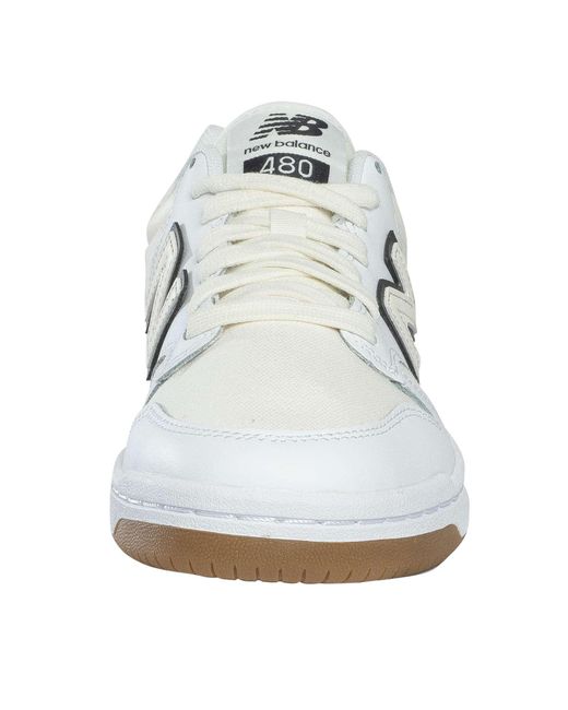 New Balance White 480p Leather Trainers for men