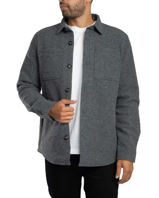 Barbour Gray Marlow Tailored Wool Blend Overshirt for men
