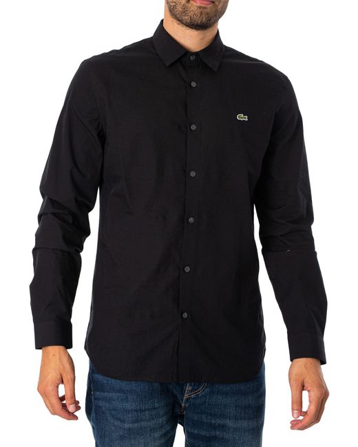 Lacoste Black Slim Logo Shirt for men