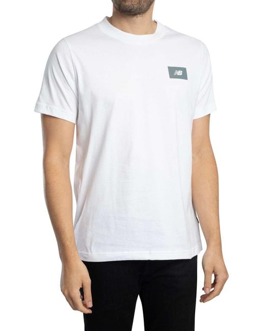 New Balance White Box Logo T-shirt for men