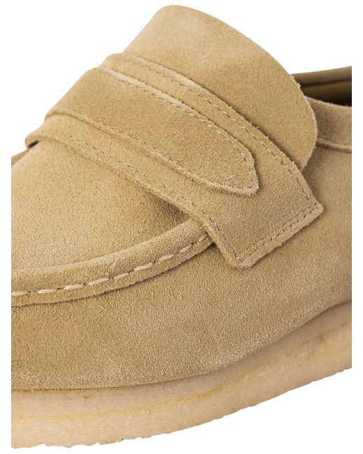 Clarks Natural Wallabee Suede Loafers for men