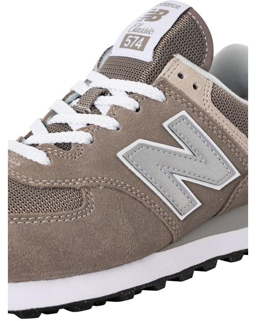 New Balance White 574 Classic Suede Trainers for men
