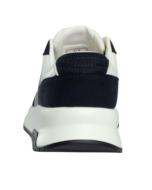 ARMANI EXCHANGE Blue Contrast Detail Trainers for men