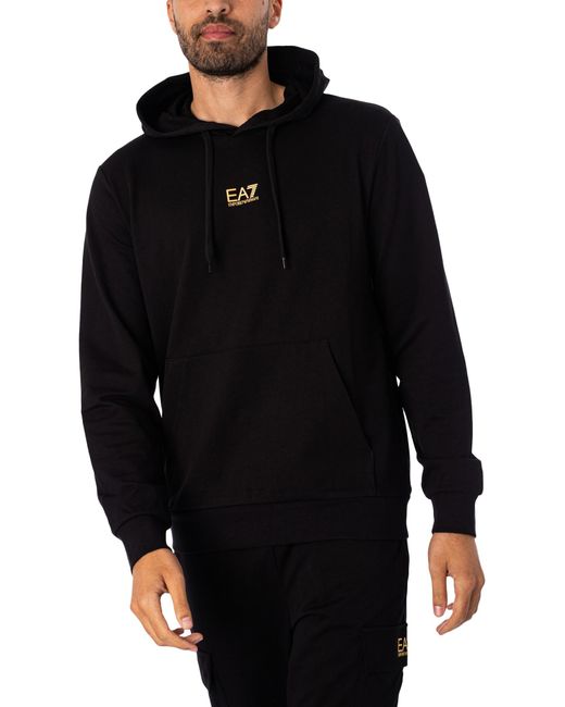 EA7 Jersey Pullover Hoodie in Black for Men Lyst UK