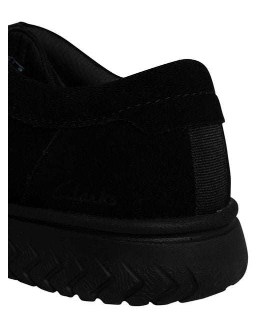 Clarks Black Relaxlite Low Suede Shoes for men