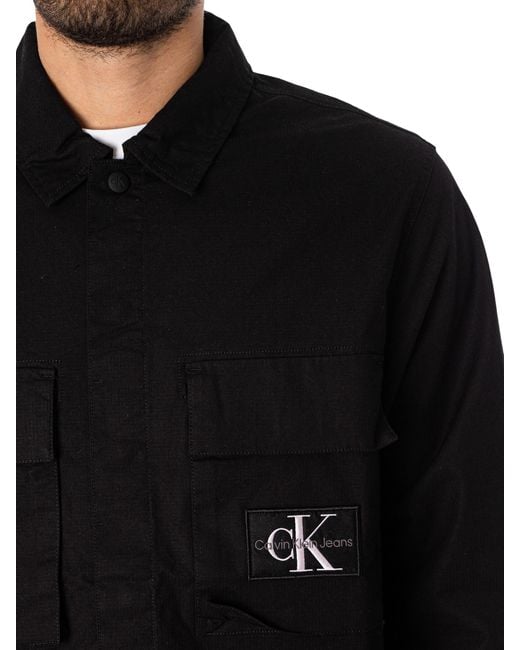 Calvin Klein Black Utility Overshirt for men