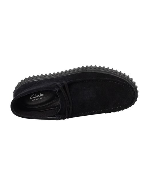 Clarks Black Torhill Hi Suede Shoes for men