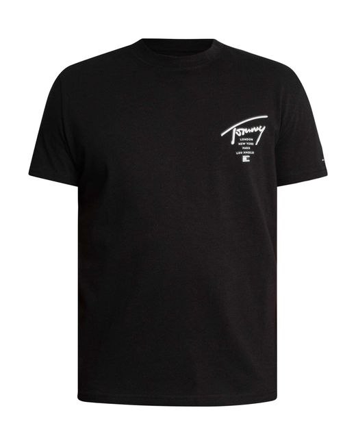 Tommy Hilfiger Black Regular Back Graphic Sign City T-shirt for men