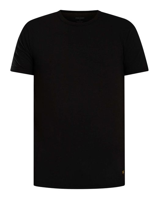 Lyle & Scott Black 5 Pack Basic Lounge T-shirt for men