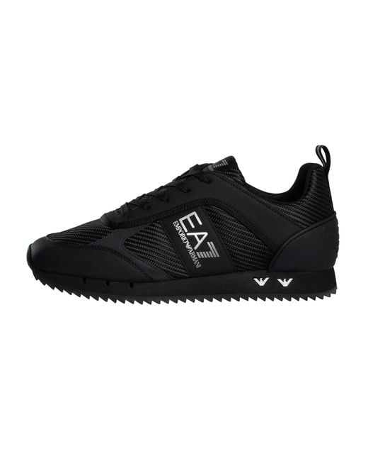 EA7 Black Carbon Mesh Logo Trainers for men
