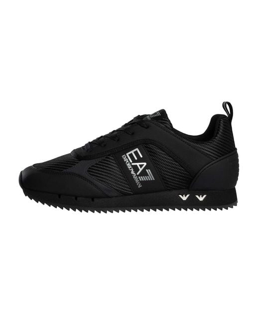 EA7 Black Carbon Mesh Logo Trainers for men