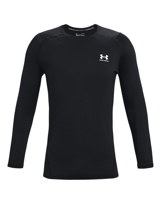 Under Armour Black Heatgear Fitted Long Sleeve Top for men