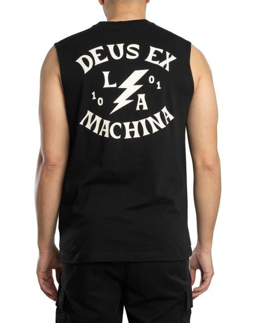 Deus Ex Machina Black Chinook Graphic Muscle Vest for men