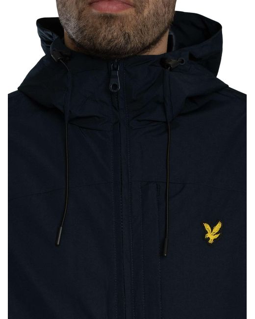 Lyle & Scott Blue Lightweight Hooded Zip Through Jacket for men