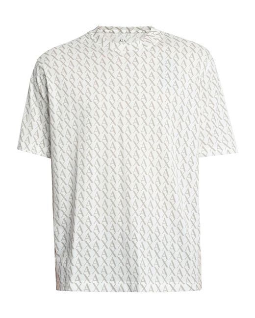 ARMANI EXCHANGE White Logo Pattern T-shirt for men