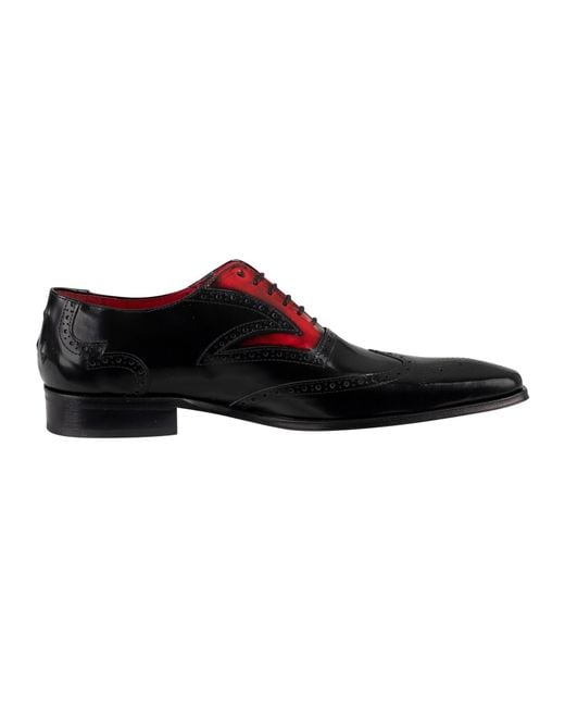 Jeffery West Black Oxford Polished Leather Shoes for men