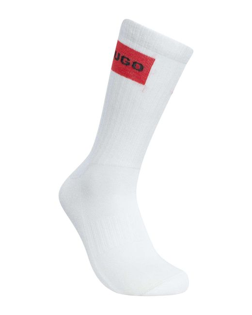 HUGO White 3 Pack Label Quarter Socks for men