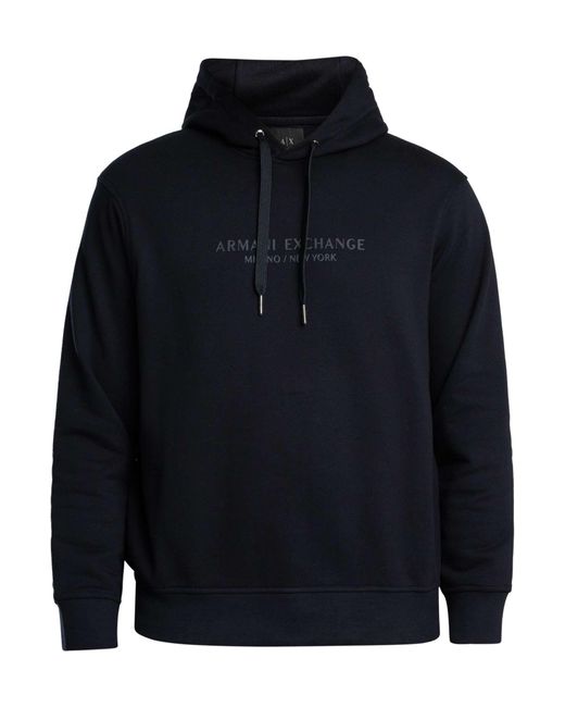 ARMANI EXCHANGE Blue Brand Graphic Pullover Hoodie for men