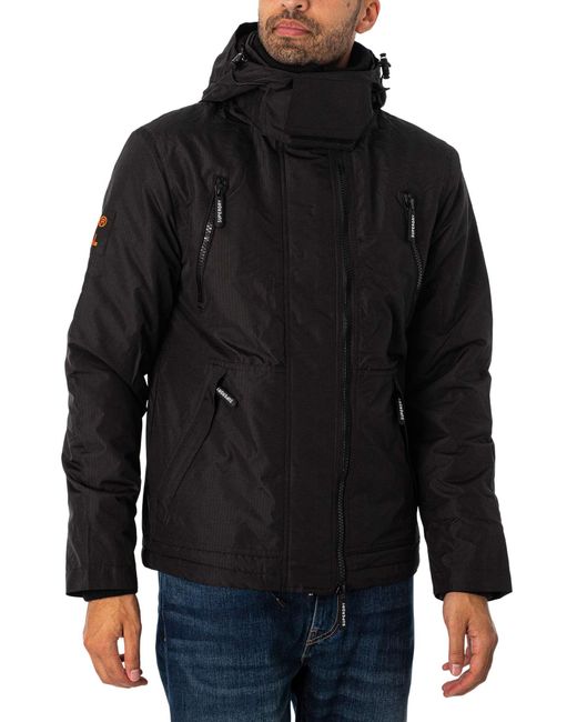 Superdry Black Hooded Mountain Windbreaker Jacket for men