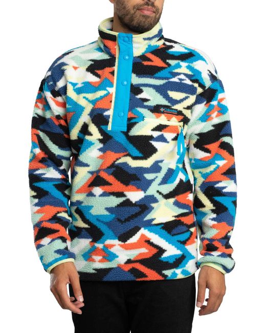 Columbia Blue Helvetia Ii Printed Half Snap Fleece for men