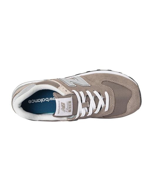 New Balance White 574 Classic Suede Trainers for men
