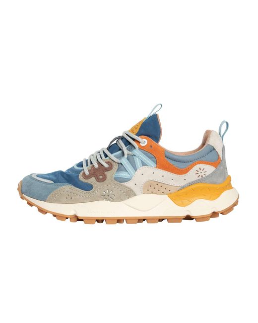 Flower Mountain Blue Yamano Suede Trainers for men