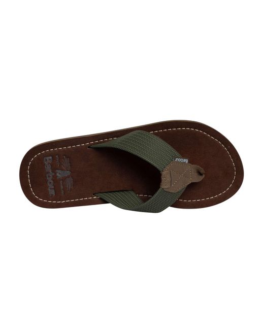 Barbour Brown Toeman Flip Flops for men