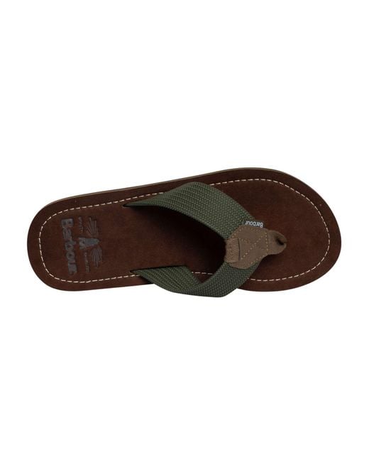 Barbour Brown Toeman Flip Flops for men