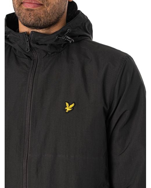 Lyle & Scott Black Zip Through Hooded Jacket for men