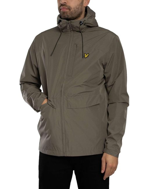 Lyle & Scott Gray Lightweight Hooded Zip Through Jacket for men