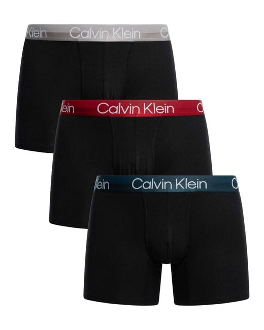 Calvin Klein Black 3 Pack Modern Structure Boxer Briefs for men