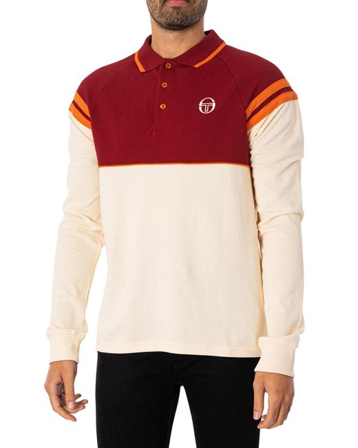 Sergio Tacchini Red Cambio Longsleeved Polo Shirt for men