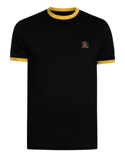 Trojan Black Flag Badge Ringer T-shirt for men