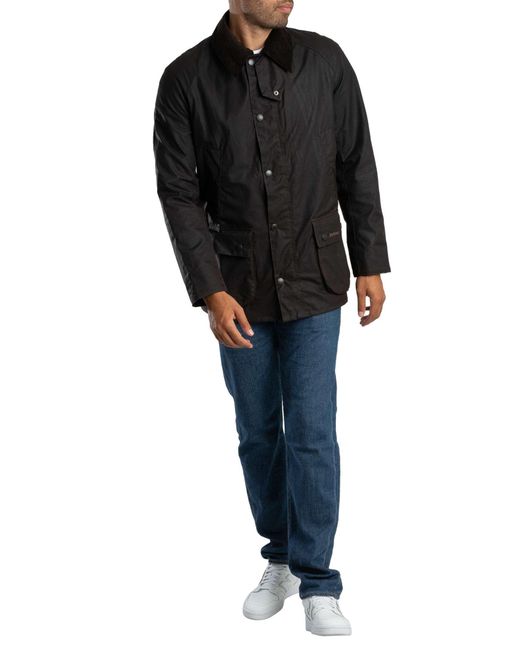 Barbour Black Ashby Wax Jacket for men