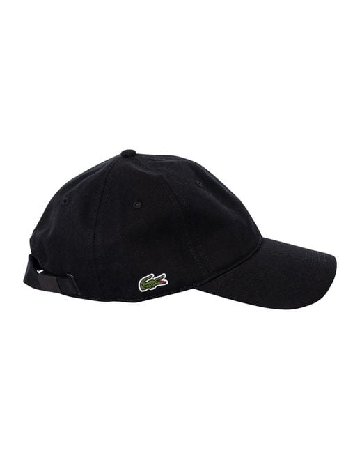 Lacoste Black Side Logo Baseball Cap for men