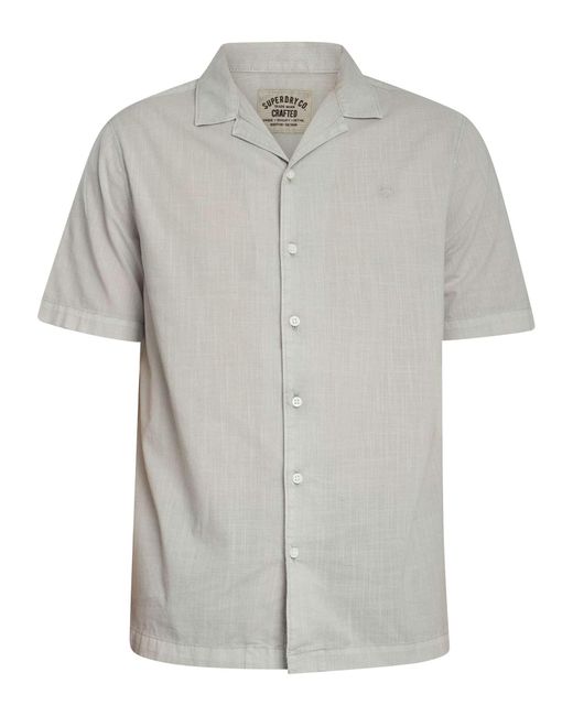 Superdry Gray Cabana Short Sleeved Shirt for men